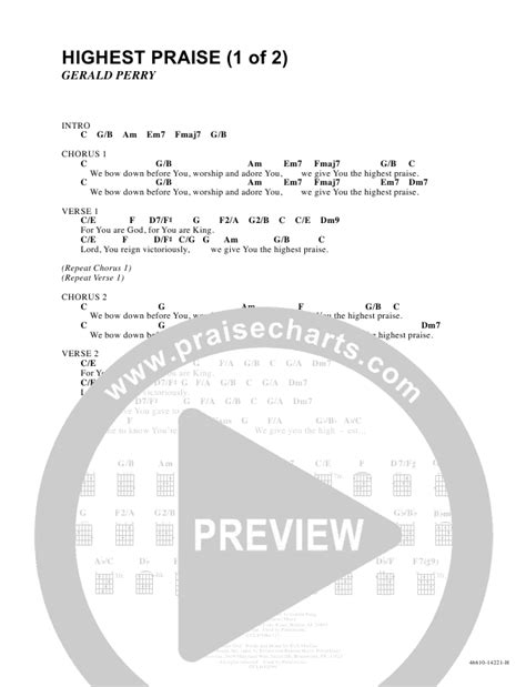 highest praise chords